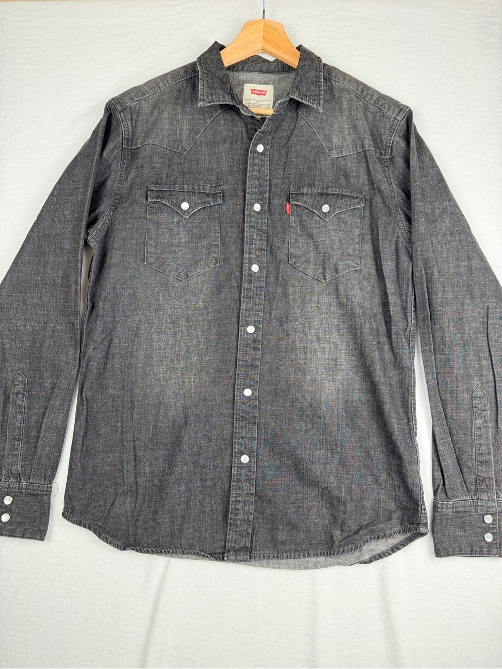 Levi's Men's Washed Charcoal Western Denim Shirt